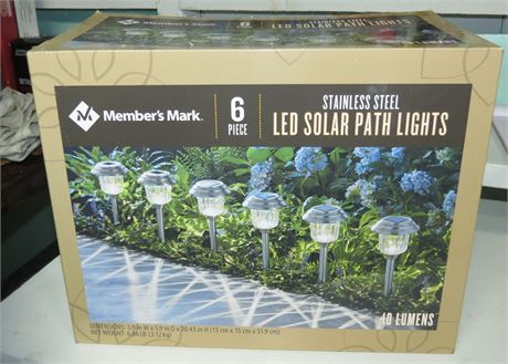 6 Piece LED Solar Path Lights