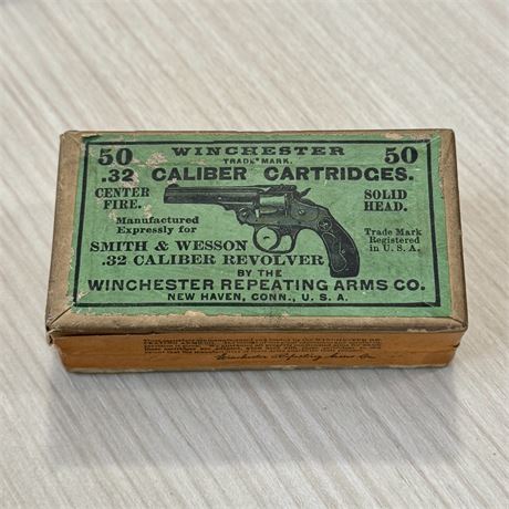 Winchester .32 Caliber Cartridges (Made for S&W Revolver) w/ Box