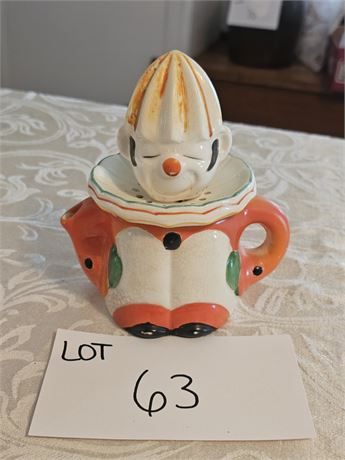 1940s Vintage Japanese Clown Reamer Ceramic Juicer