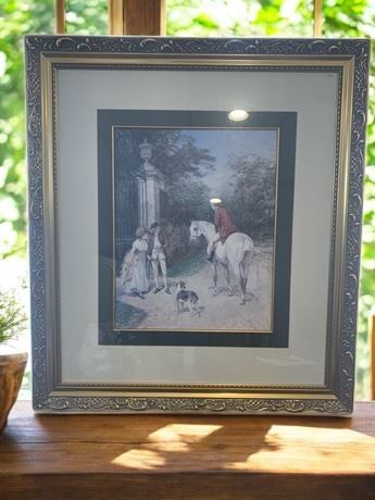 Heywood Hardy Painting "The Introduction" Art Print Framed Under Glass