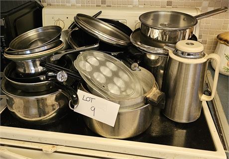 Mixed Pot & Pans- Oneida, Revere, Wear-ever & More
