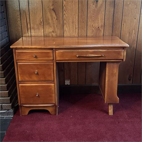 Vintage Cushman Colonial Creations Solid Wood Desk - 44 x 20.5 x 30"T