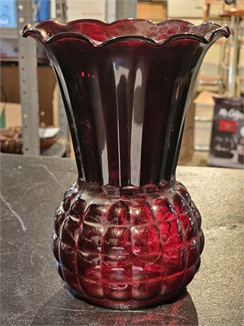 Anchor Hocking Ruby Red Bubble Vase