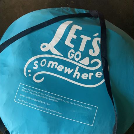 Blue WolfWise Easy Pop Up Beach Tent Sun Shelter W/Carry Bag
