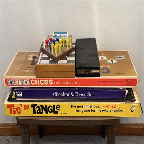 Mixed Vintage Game Lot Including Tie N’ Tangle & More