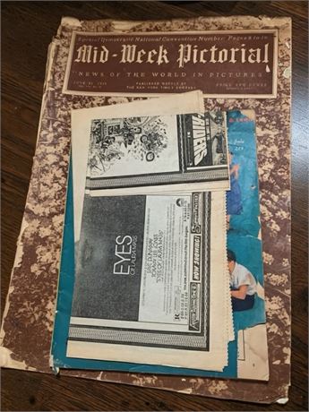 Vintage Ephemera - The New York Clipper, Ladies Home Journal, Ballyhoo Magazine