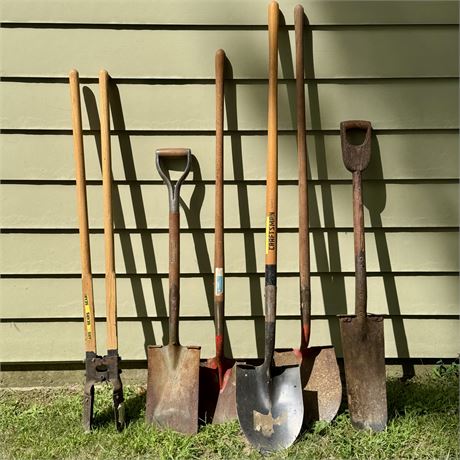 Collection of Shovels and Post Hole Digger