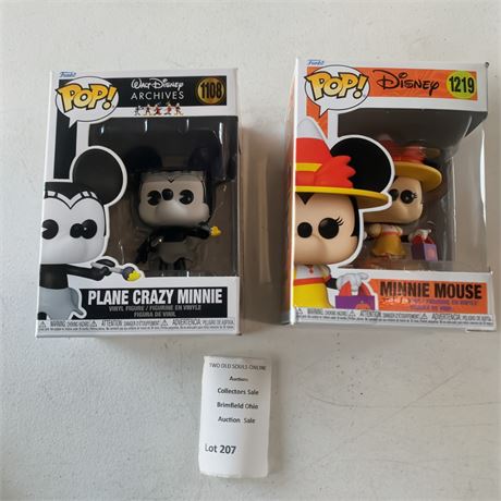 Disney Funko Pop! Plane Crazy Minnie (#1108) & Halloween Minnie Mouse (#1219)