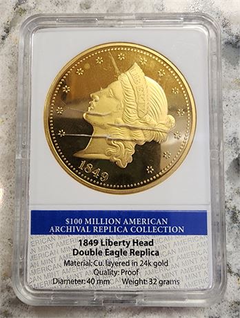 1849 Liberty Head Double Eagle Replica