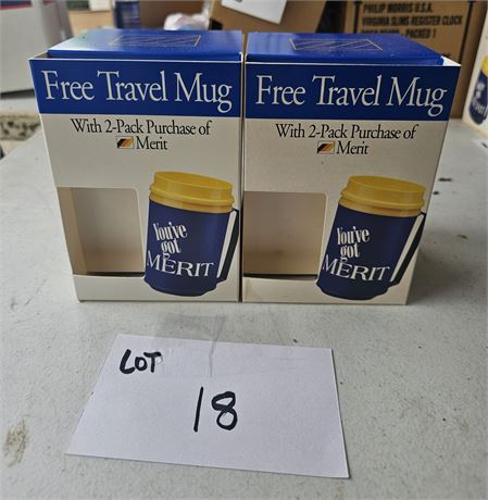 Merit Cigarette Travel Mug x2
