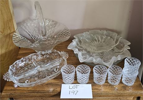 Etched Server, Large Basket. Platters & More