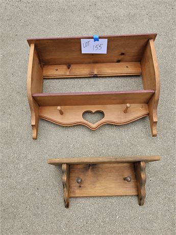 Country Style Wood Shelf & Small Shelf