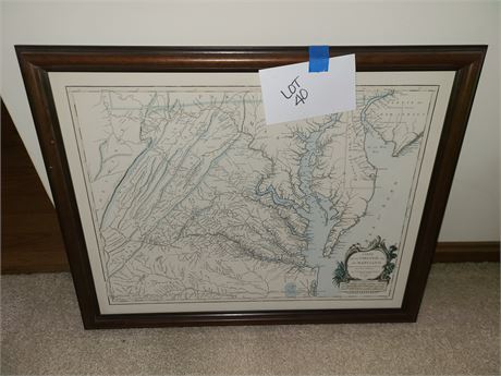 Nice Framed Copy of the 1755 Virginia & Maryland Land Map