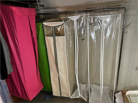 Wardrobe Bags and Metal Rack