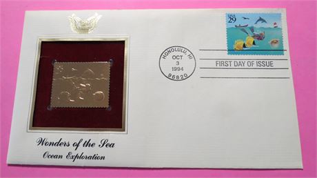 22k Gold Foil Replica Stamp " Wonder of the Sea"