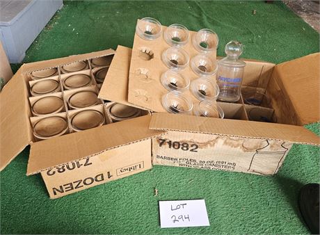 2 Dozen Libby Barber Pole Glass Canisters