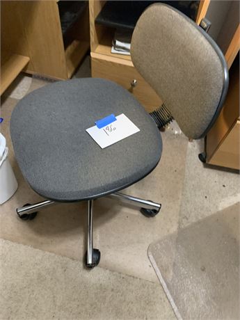 Gray Armless Swivel Office Desk Chair