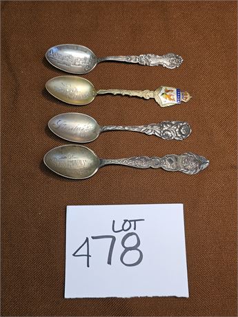 Sterling Mixed Collector Spoons - Sandusky / River Front Detroit / Canada & More