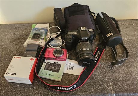 Canon EOS 5D DSLR With Stabilizer Lens, Canon PowerShot Camera & Accessories