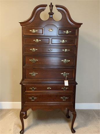 Queen Anne Style 2 Piece Highboy Dresser