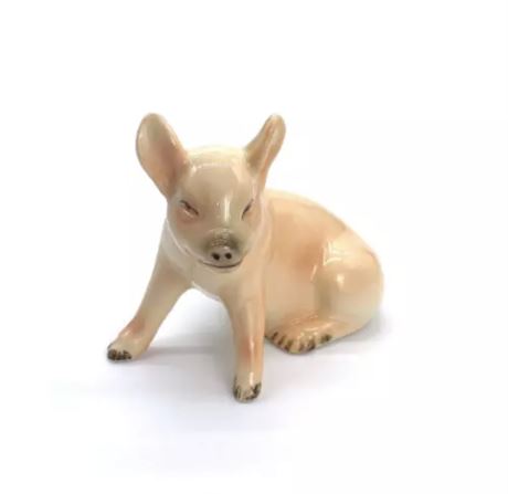 Goebel Sitting Pig Piglet Figurine, W. Germany Stamp