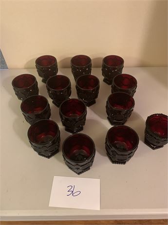 Avon Cape Cod Ruby Red Glassware Small Drinking Tumblers Lot of 10