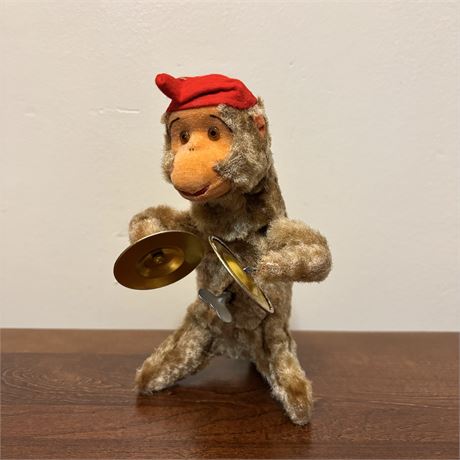 Vintage Monkey Playing Symbols Wind Up Toy Made in Japan