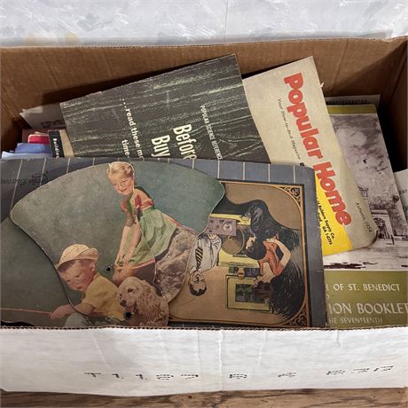 Huge Boxed Lot of Ephemera - Print, Ads, Booklets, Paper, Etc.