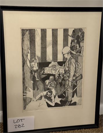 Pencil Art Sketch Print Loyal Plastic Robot Numbered Signed Hemenway