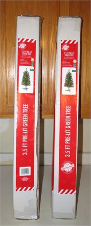2 3.5' Pre-lit Christmas Trees