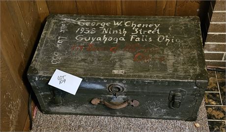 Vintage Military Metal Trunk