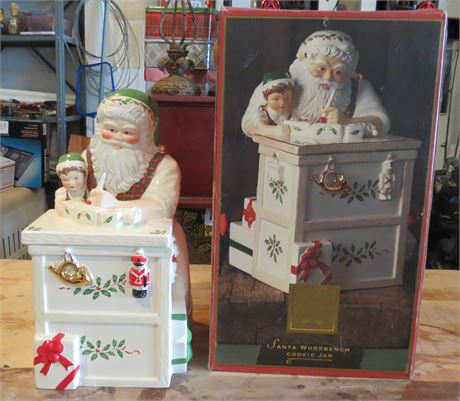 Lenox Santa Workbench Cookie Jar