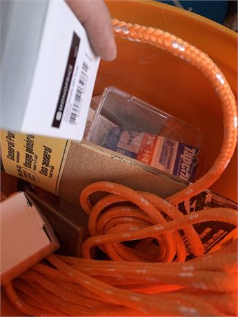 Misc Hardware Lot In Plastic Orange 5 Gallon "Homers" Home Depot Bucket