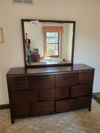 Magnussen Home Dark Wood Dresser & Mirror