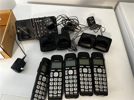 Panasonic Cordless phone lot of 5 with answering machine