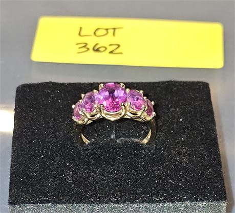 Sterling 925 Purple Garnet Ring Sz 10