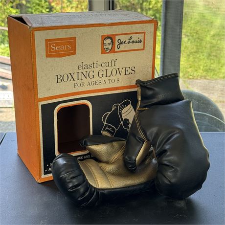 Sears Joe Louis Elasti-Cuff Boxing Gloves w/ Box (ages 5-8)