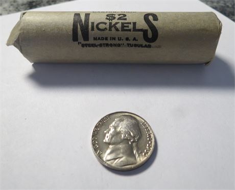 BU 1960P Jefferson Nickels Roll