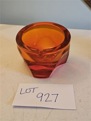 Viking Orange Glass Ashtray