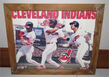Wood Framed Cleveland Indians Poster