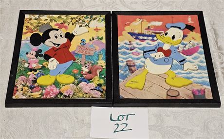 Vintage 1964 Mickey & Donald Holographic Magnetic Puzzles Size 8x10