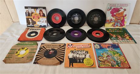 Assorted 45's, mostly children's