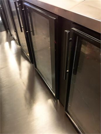 True Black Glass Door Back Bar Refrigerator