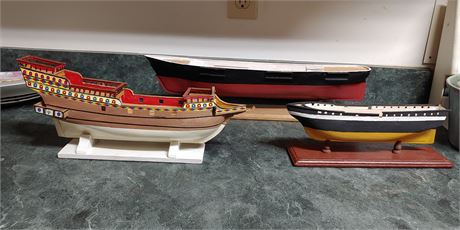 3~ UN-Finished Project Wooden Craft Boats