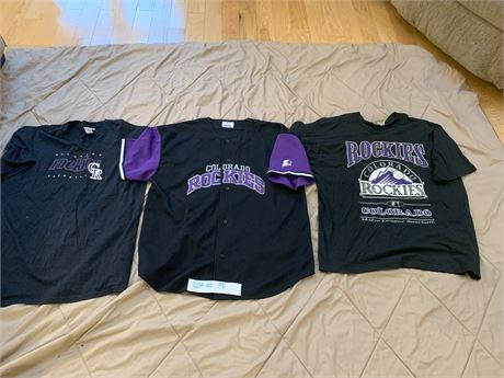 Colorado Rockies MLB Starter Jersey and T Shirt Bundle Adult Size XXL