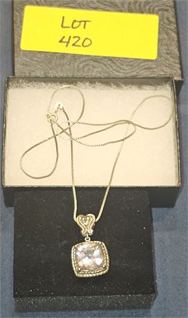 Sterling Lavender Topaz Pendant with 16" Chain 0.25 ozt