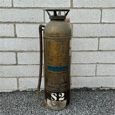 Vintage Brass Kidde Soda-Acid Fire Extinguisher