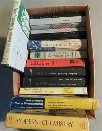 Vintage Textbook Lot - Chemistry, Trigonometry, Politics & More