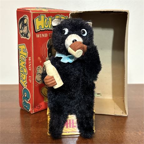 Vintage Hungry Cub Wind Up Toy, Made in Japan w/ Original Box