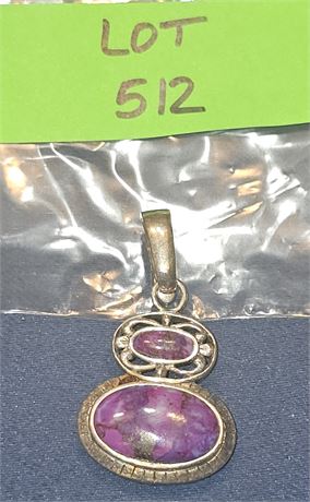 Sterling Amethyst Stone Pendant 0.39 ozt